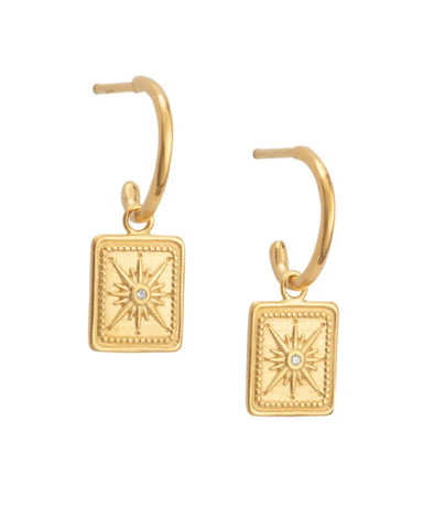 Freya Medallion Delicate Hoop Earrings Freya Medallion Delicate Hoop Earrings