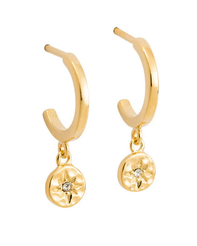 Penny Medallion Delicate Hoop Earrings Penny Medallion Delicate Hoop Earrings