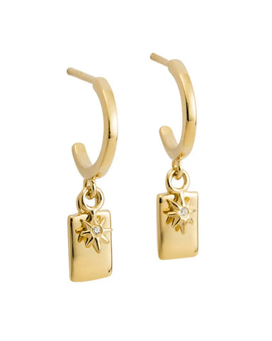 Yana Medallion Delicate Hoop Earrings Yana Medallion Delicate Hoop Earrings
