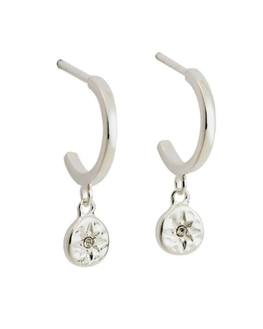 Penny Medallion Delicate Hoop Earrings Penny Medallion Delicate Hoop Earrings