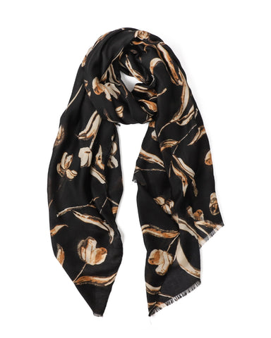 Tessa Tulip in Black Lightweight Scarf Tessa Tulip in Black Lightweight Scarf
