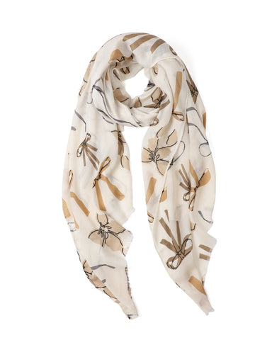 Betsie Bow in Cream Autumn/Winter Scarf Betsie Bow in Cream Autumn/Winter Scarf