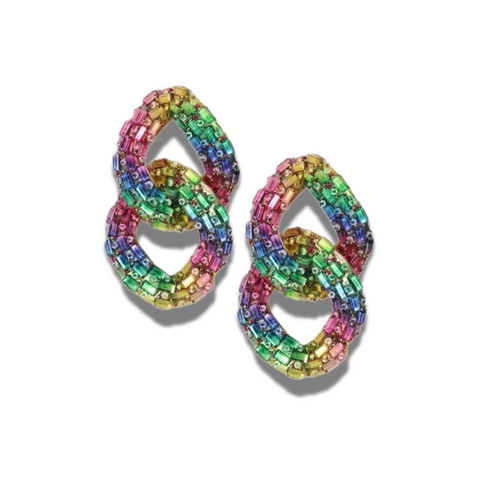 Diva Multi Coloured Sequin Chain Dangle Earring Diva Multi Coloured Sequin Chain Dangle Earring