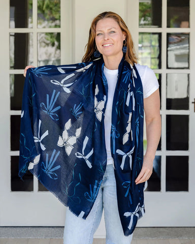 bow design scarf, navy scarf, bold scarf, autumn scarf, winter scarf, cottage core scarf, feminine scarf bow design scarf, navy scarf, bold scarf, autumn scarf, winter scarf, cottage core scarf, feminine scarf