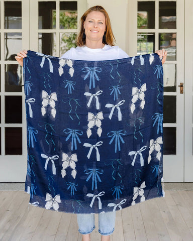 bow design scarf, navy scarf, bold scarf, autumn scarf, winter scarf, cottage core scarf, feminine scarf bow design scarf, navy scarf, bold scarf, autumn scarf, winter scarf, cottage core scarf, feminine scarf