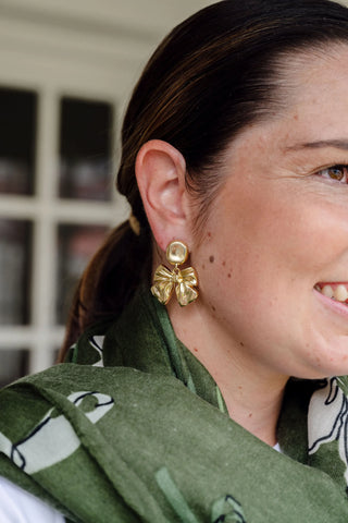 Bow Earring, Dangle Earring, Gold Earring, Feminine Earring, Pretty Earring Bow Earring, Dangle Earring, Gold Earring, Feminine Earring, Pretty Earring