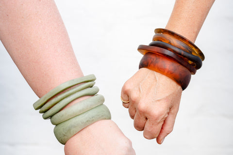Geo Resin Stacking Bangle Geo Resin Stacking Bangle