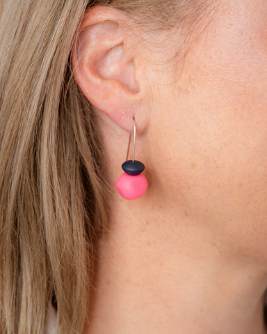 Resin Rock Drop Earring - BRIGHT PINK Resin Rock Drop Earring - BRIGHT PINK