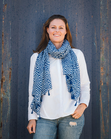 lightweight scarf, scarf with tassels, blue scarf, summer scarf, geometric scarf lightweight scarf, scarf with tassels, blue scarf, summer scarf, geometric scarf