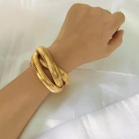 Flex Snake Chain Stretch Bracelet (Silver & Gold) Flex Snake Chain Stretch Bracelet (Silver & Gold)