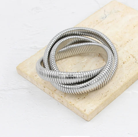 Flex Snake Chain Stretch Bracelet (Silver & Gold) Flex Snake Chain Stretch Bracelet (Silver & Gold)
