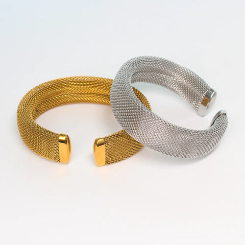 Elegance Mesh Cuff (Silver & Gold) Elegance Mesh Cuff (Silver & Gold)