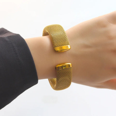 Elegance Mesh Cuff (Silver & Gold) Elegance Mesh Cuff (Silver & Gold)