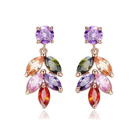 Crystal Muted Multi Coloured Crystal Dangle Earrings Crystal Muted Multi Coloured Crystal Dangle Earrings