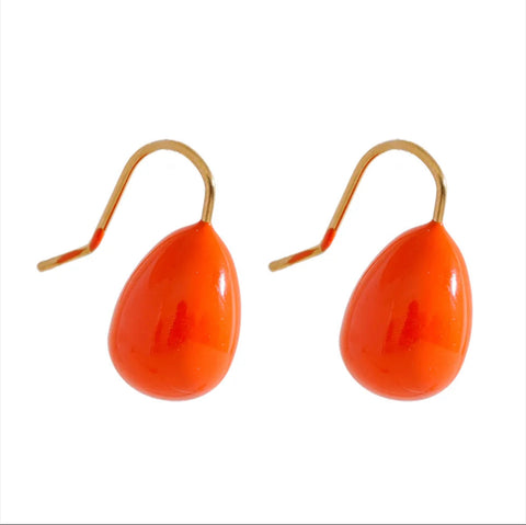 Alice Orange Enamel Drop Earrings Alice Orange Enamel Drop Earrings