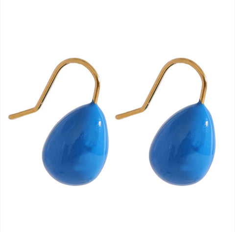 Alice Bright Blue Enamel Drop Earrings Alice Bright Blue Enamel Drop Earrings