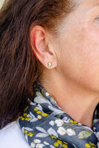 ladybug earring, petite earring, gold earring, delicate earring, pretty earring ladybug earring, petite earring, gold earring, delicate earring, pretty earring