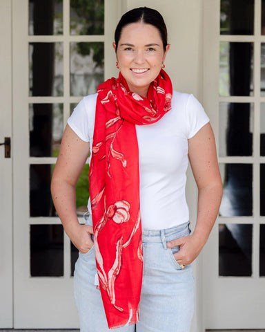 tulip pattern scarf, autumn scarf, winter scarf, floral scarf, red scarf, feminine scarf tulip pattern scarf, autumn scarf, winter scarf, floral scarf, red scarf, feminine scarf