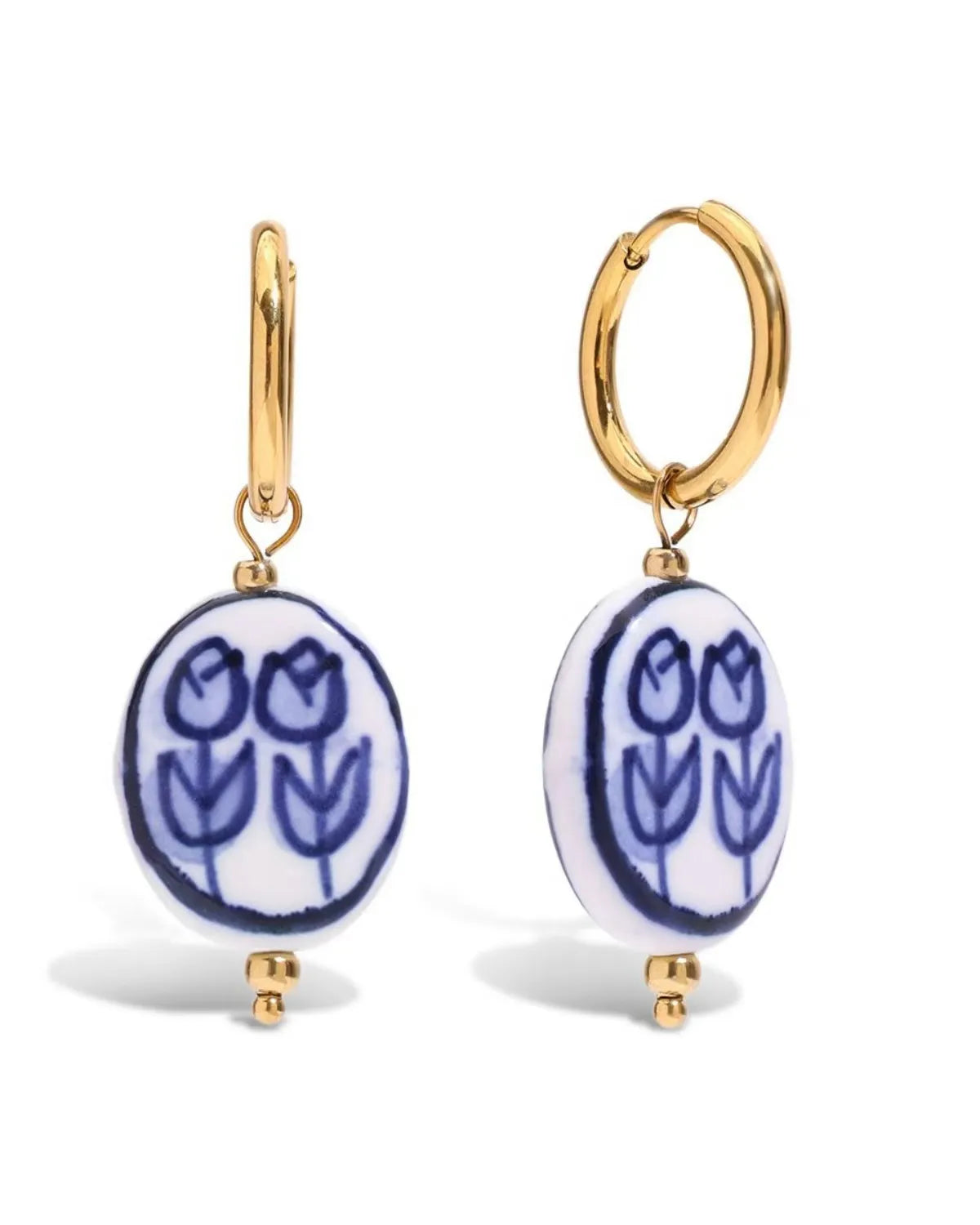 Victoria Cameo Blue Tulip Dangle Earring
