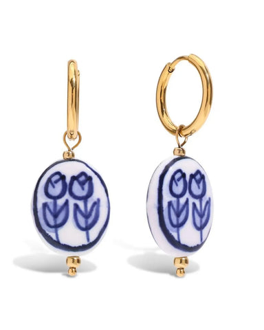 Victoria Cameo Blue Tulip Dangle Earring Victoria Cameo Blue Tulip Dangle Earring