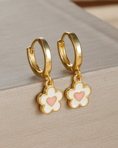 Blossom Flower Delicate Hoop Earrings Blossom Flower Delicate Hoop Earrings