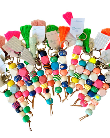 Handmade keyring, Bright Keyring, Fun Keyring, Pretty Keyring, Keyring with tassel Handmade keyring, Bright Keyring, Fun Keyring, Pretty Keyring, Keyring with tassel