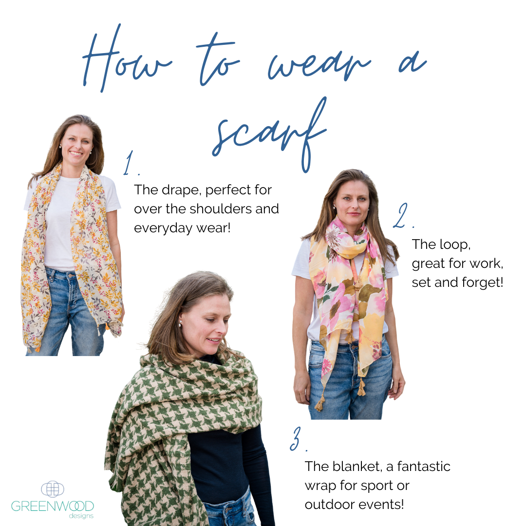3 ways to style a scarf – Greenwood Designs
