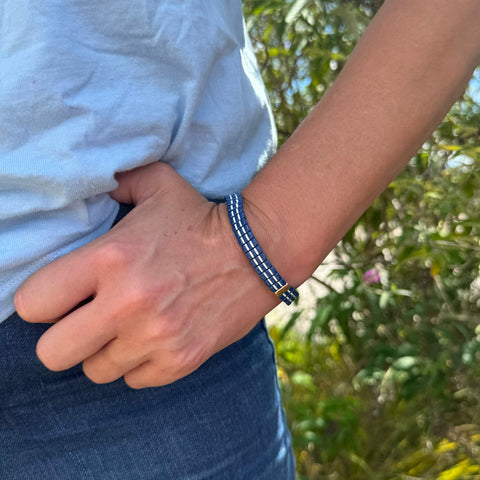 Gold Enamel Stacking Bracelet Collection