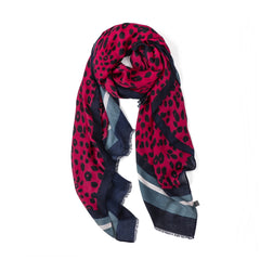 Estelle Leopard in Pink Autumn/Winter Scarf