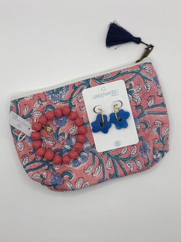 $55 Pink & Blue Floral Pouch Bundle