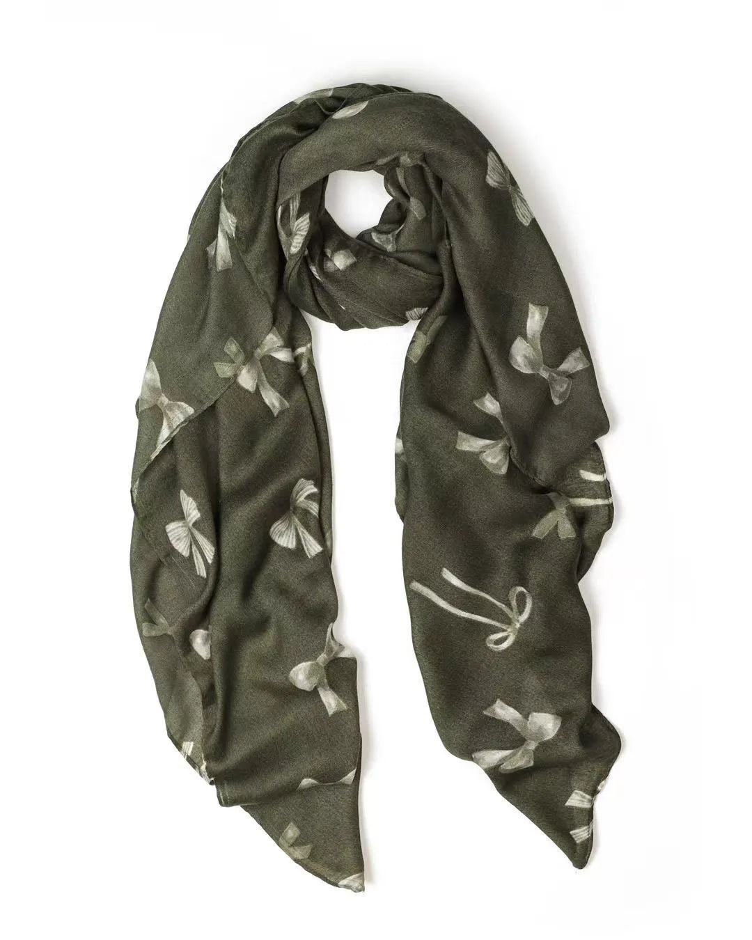Eva Mini Bow in Green Autumn/Winter Scarf