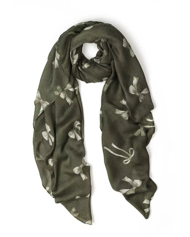 Eva Mini Bow in Green Autumn/Winter Scarf