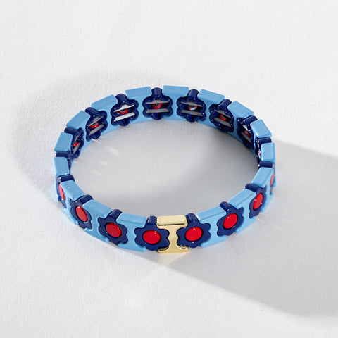 Gold Enamel Stacking Bracelet Collection