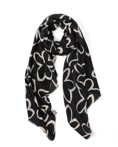 Gabbie Floral in Black Autumn/Winter Scarf