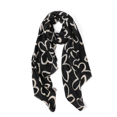 Gabbie Floral in Black Autumn/Winter Scarf