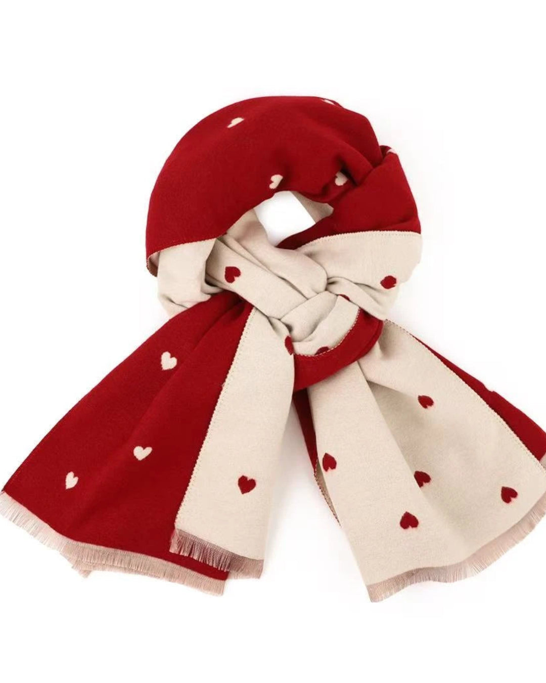 Holly Heart Red Winter Scarf