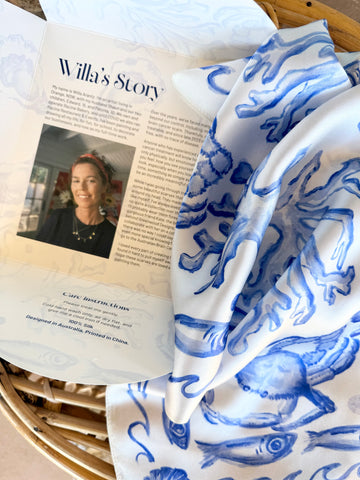 Willa Arantz Collaboration Silk Scarf - Amalfi