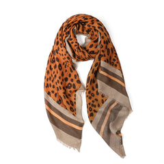 Estelle Leopard in Bronze Autumn/Winter Scarf