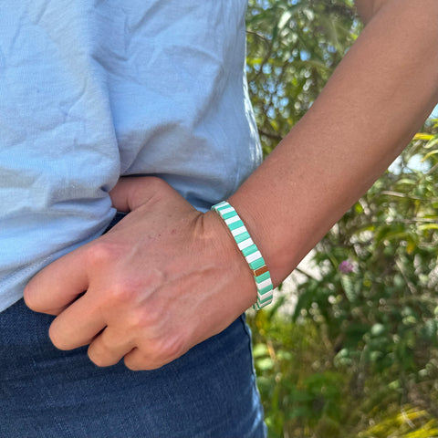 Gold Enamel Stacking Bracelet Collection