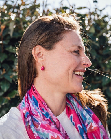 Alice Pink Enamel Drop Earrings