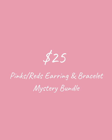 $25 Pinks/Reds Earring & Bracelet Mystery Bundle
