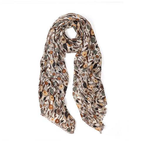 Frieda Floral in Cream Autumn/Winter Scarf