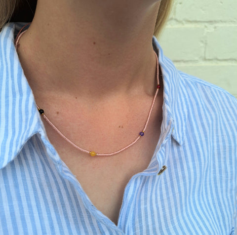$20 Seed Bead Necklace Pack Pink/Cream