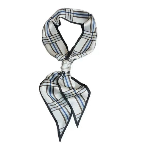 Satin Neck Scarves & Bag Ties - Blue Check