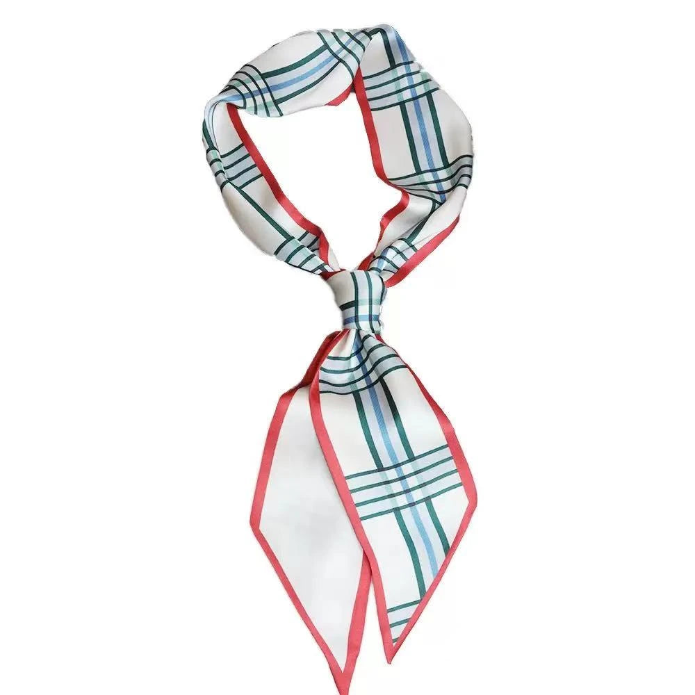 Satin Neck Scarves & Bag Ties - Red Check