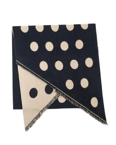 Reversible Spotty Teddy Scarf in Navy