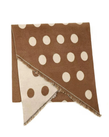 Reversible Spotty Teddy Scarf in Caramel