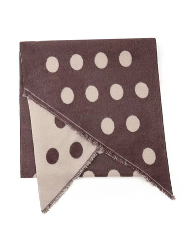 Reversible Spotty Teddy Scarf in Chocolate