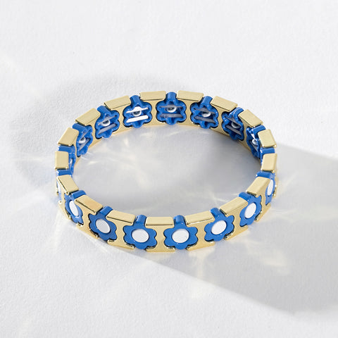 Gold Enamel Stacking Bracelet Collection
