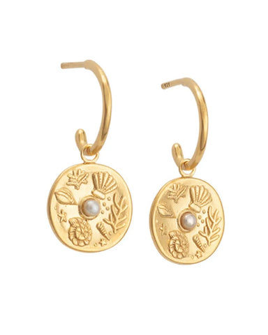 Daniella Medallion Delicate Hoop Earrings